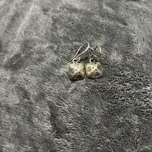 Designer Michael Bromberg modernist  sterling silver swirl toggle earrings